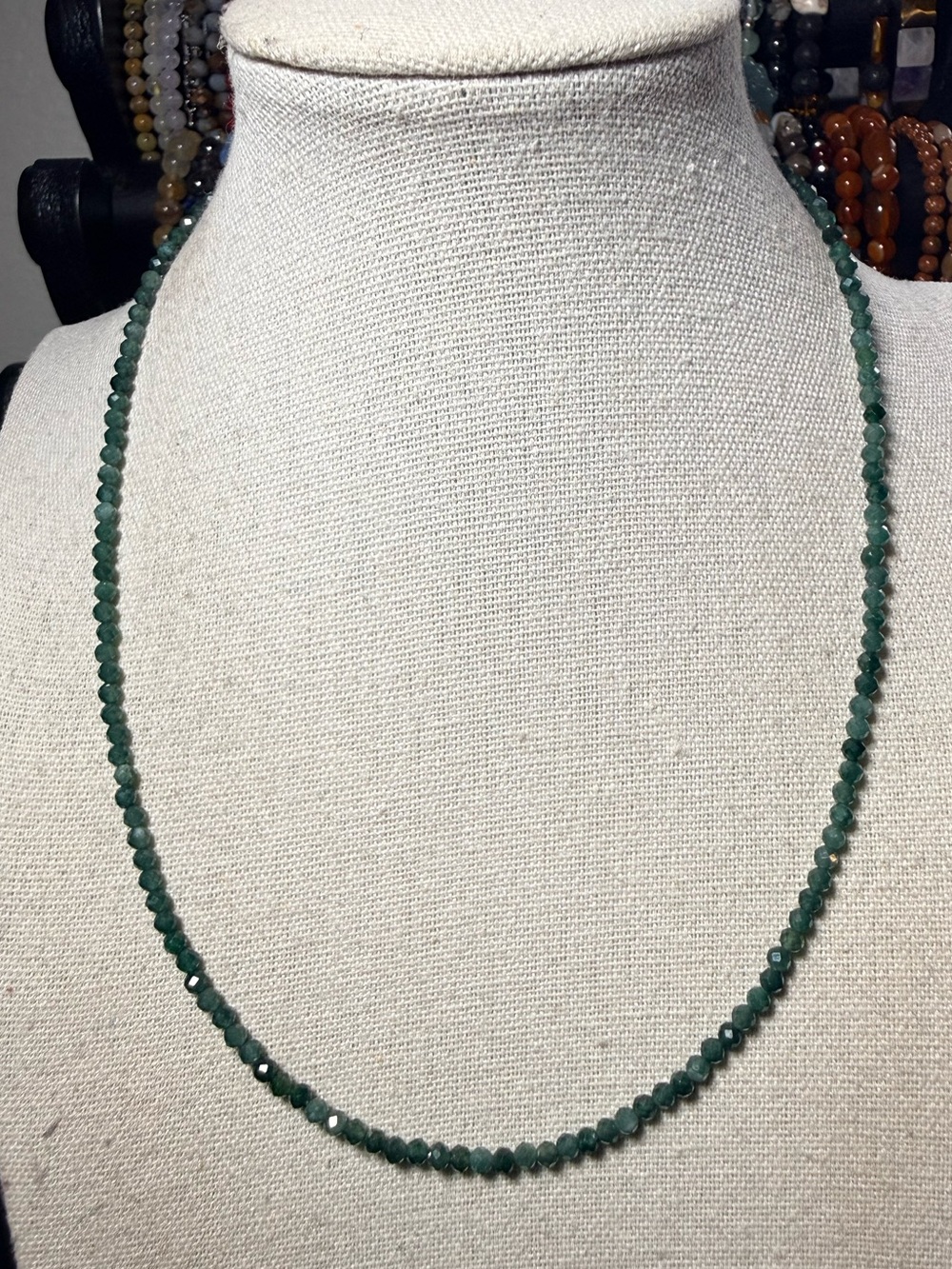 High Quality Guatemalan Jade Faceted Gemstone Necklace 17”